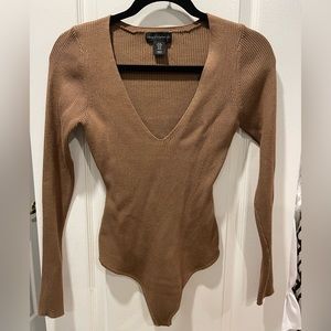 House of Harlow brown long sleeved body suit size medium